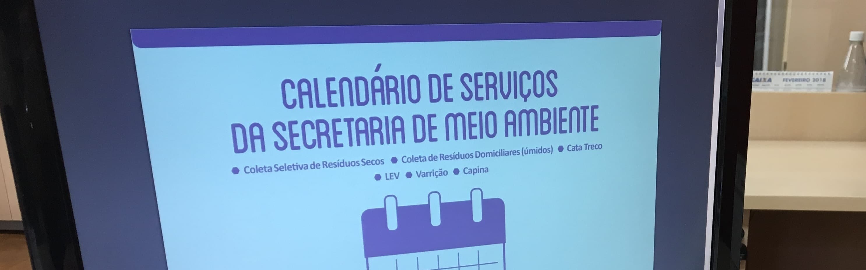 Meio Ambiente divulga calendário de serviços do mês de abril