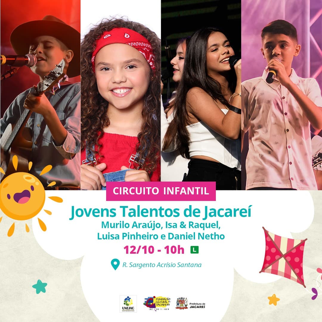 Talentos Jovens são atrações para o Dia das Crianças do Circuito Infantil