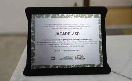 Desenvolvimento Social de Jacareí é premiado em Encontro Nacional da Vigilância Socioassistencial