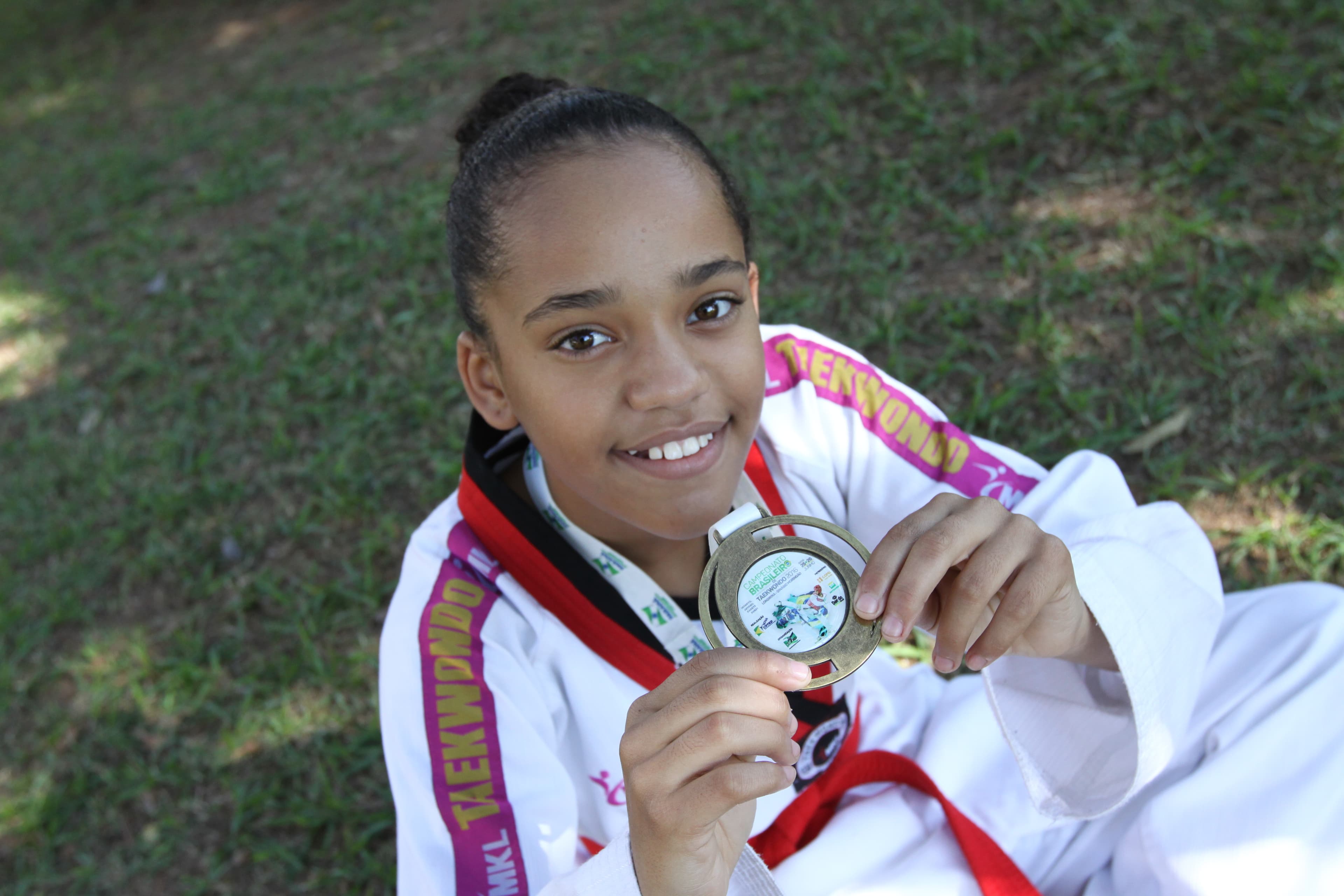 Jacareiense Sophia Cardoso, 11 anos, fatura bronze no Brasileiro de Taekwondo