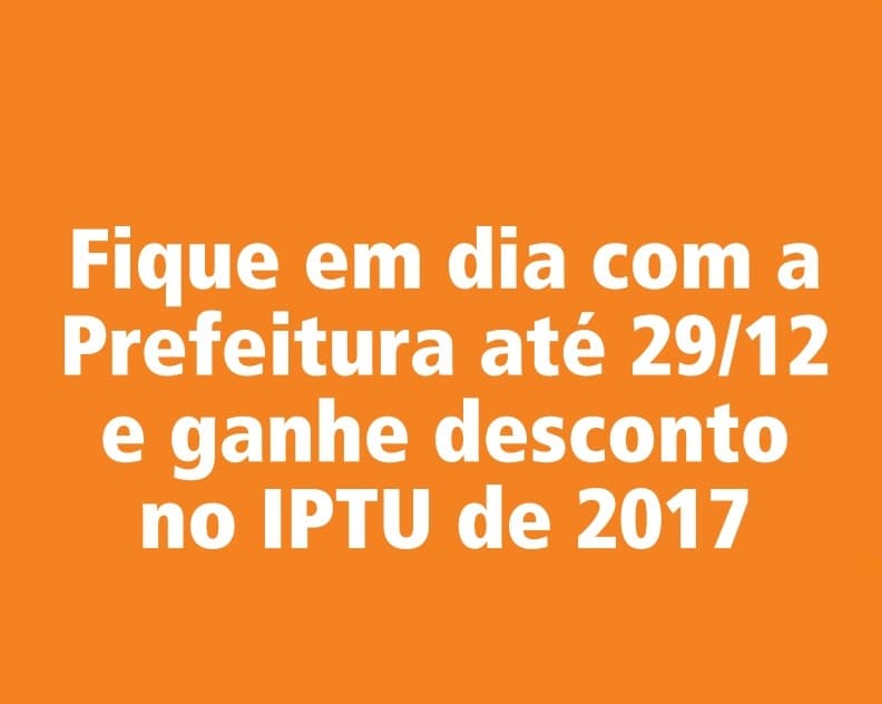 Fique em dia com a Prefeitura até 29/12
