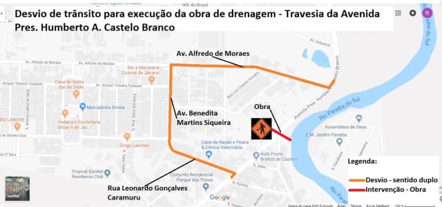 Trecho da Castelo Branco é interditada a partir de segunda-feira (3) para obras do SAAE