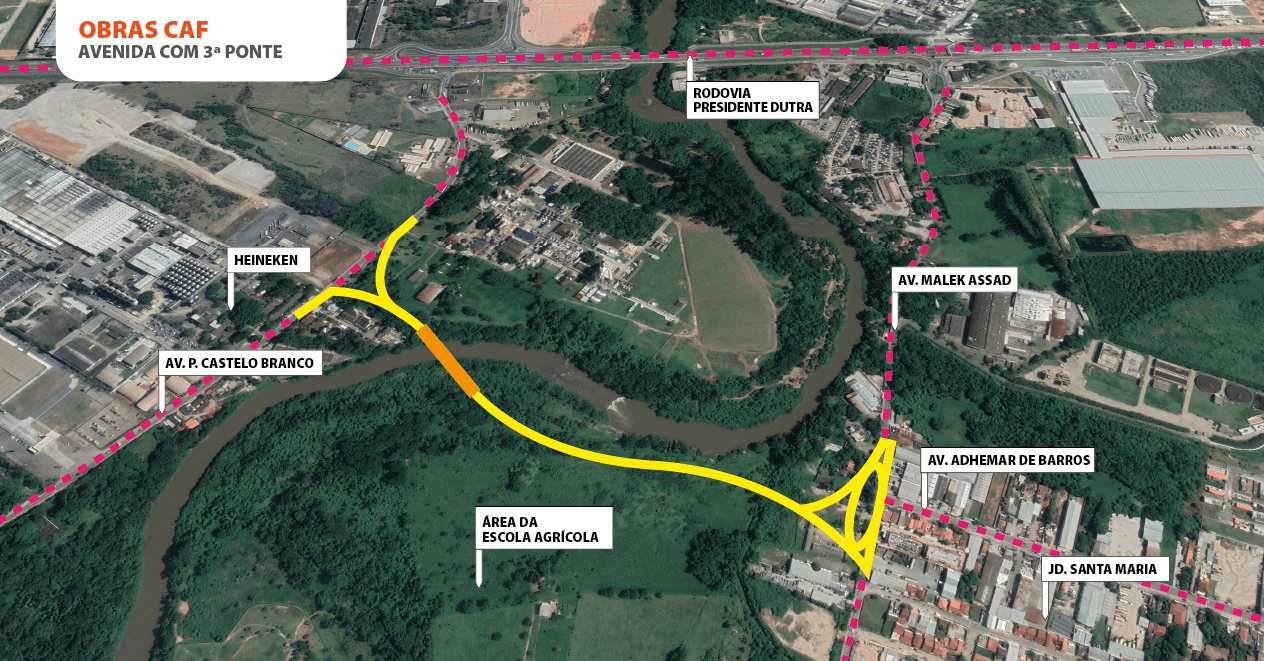 Jacareí dá início à construção da terceira ponte sobre o Rio Paraíba do Sul