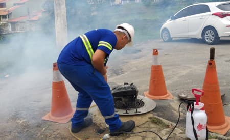 SAAE retoma teste de fumaça na região da Av. Siqueira Campos e Rod. Geraldo Scavone