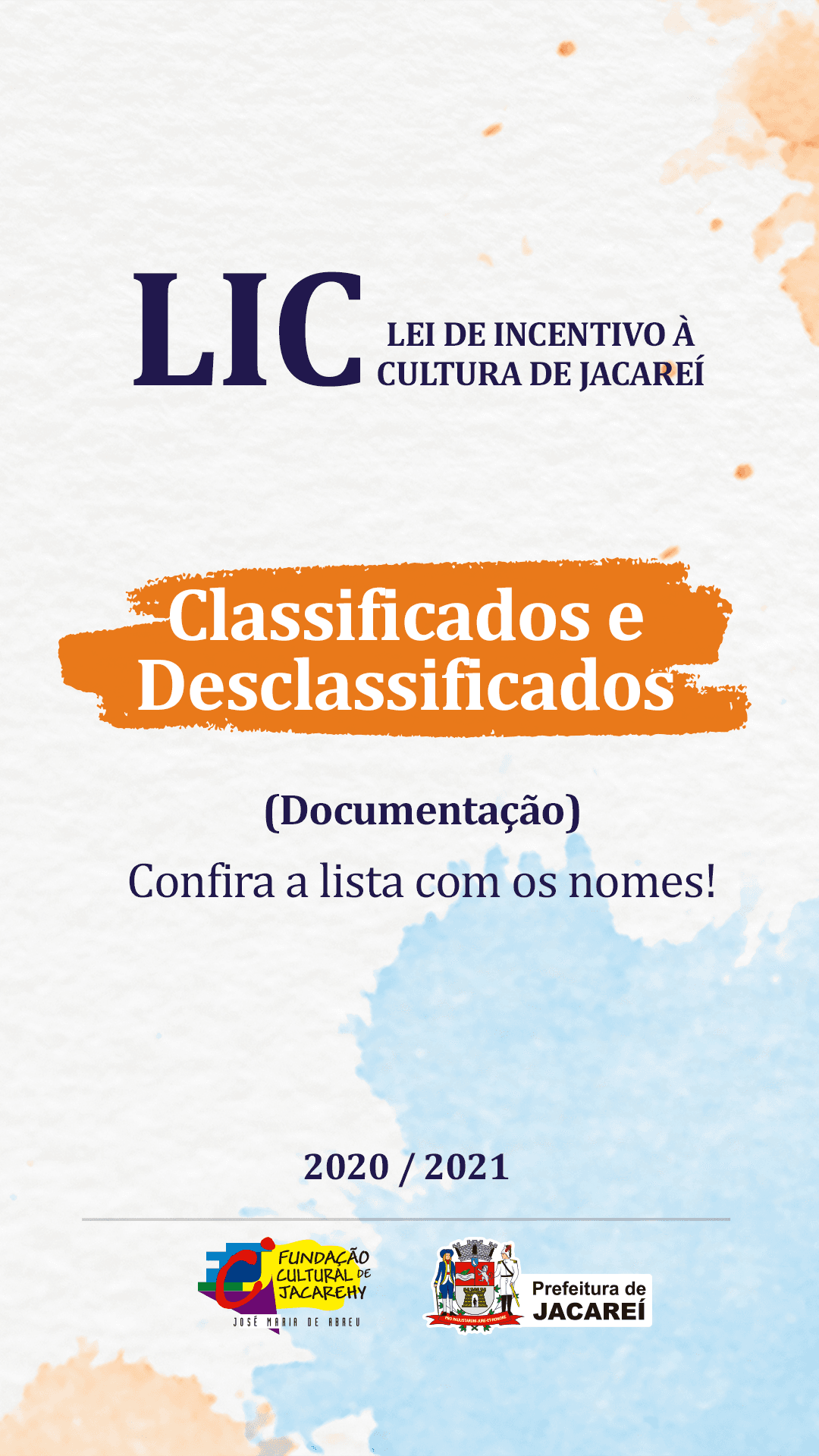 Listagem dos projetos classificados e desclassificados da LIC 2020/2021 é divulgada no Boletim Oficial