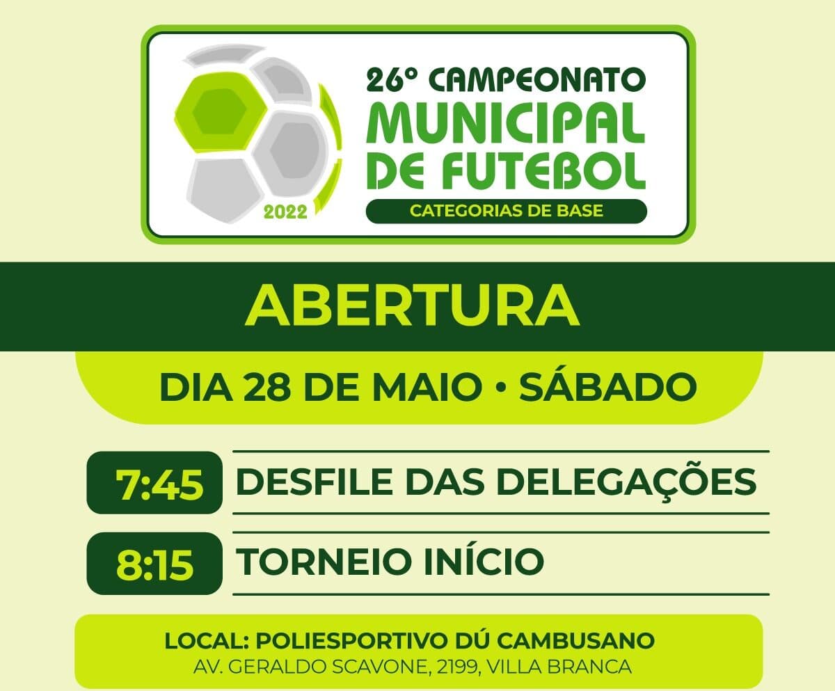 26º Campeonato Municipal de Futebol começa neste sábado (28), em Jacareí
