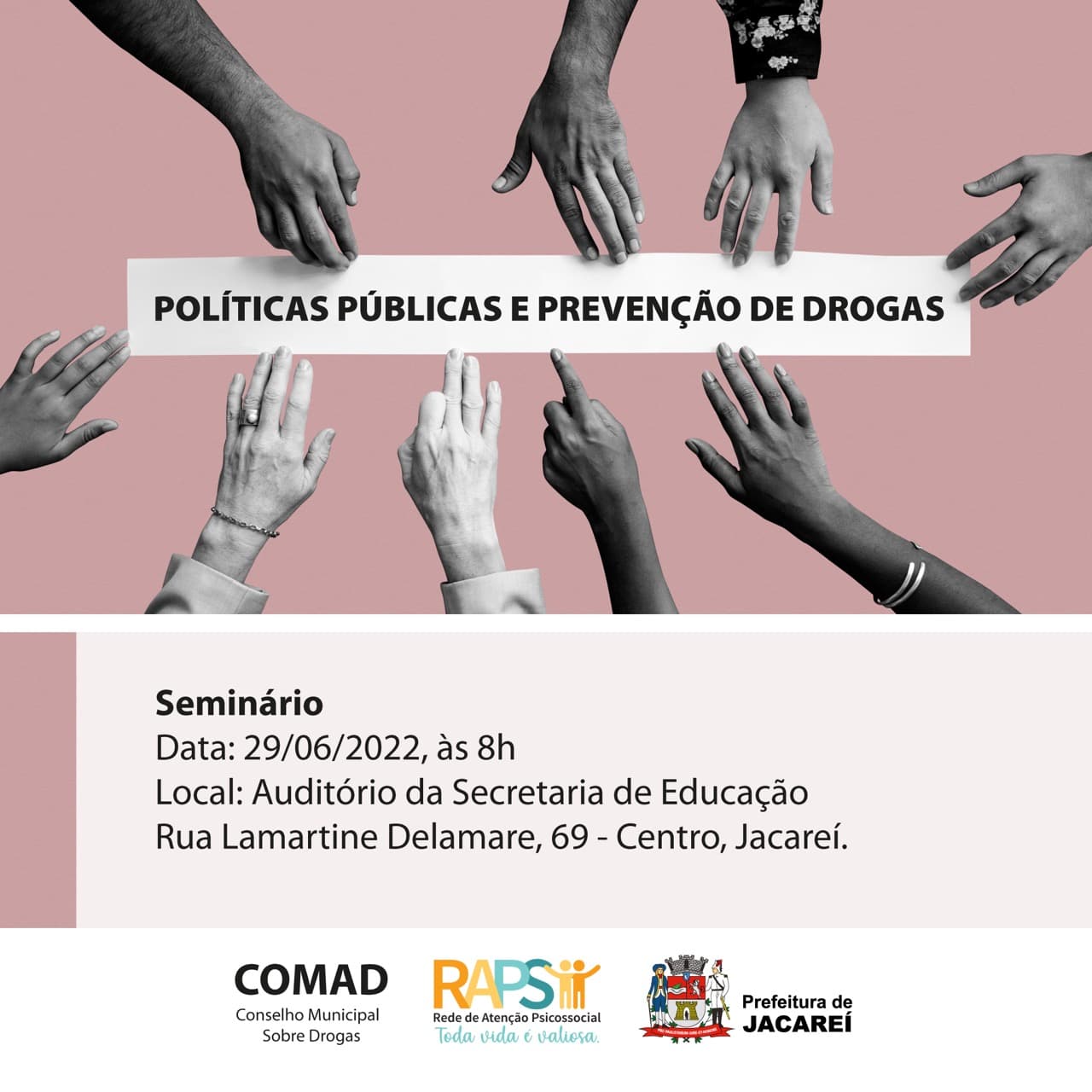 Jacareí promove Seminário sobre políticas públicas e prevenção de drogas, na quarta-feira (29)