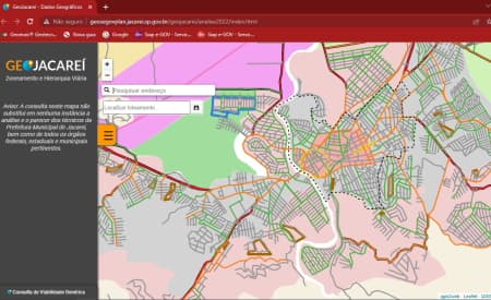 Prefeitura facilita acesso e disponibiliza mapas interativos pela internet para consulta da população através do GeoJacareí